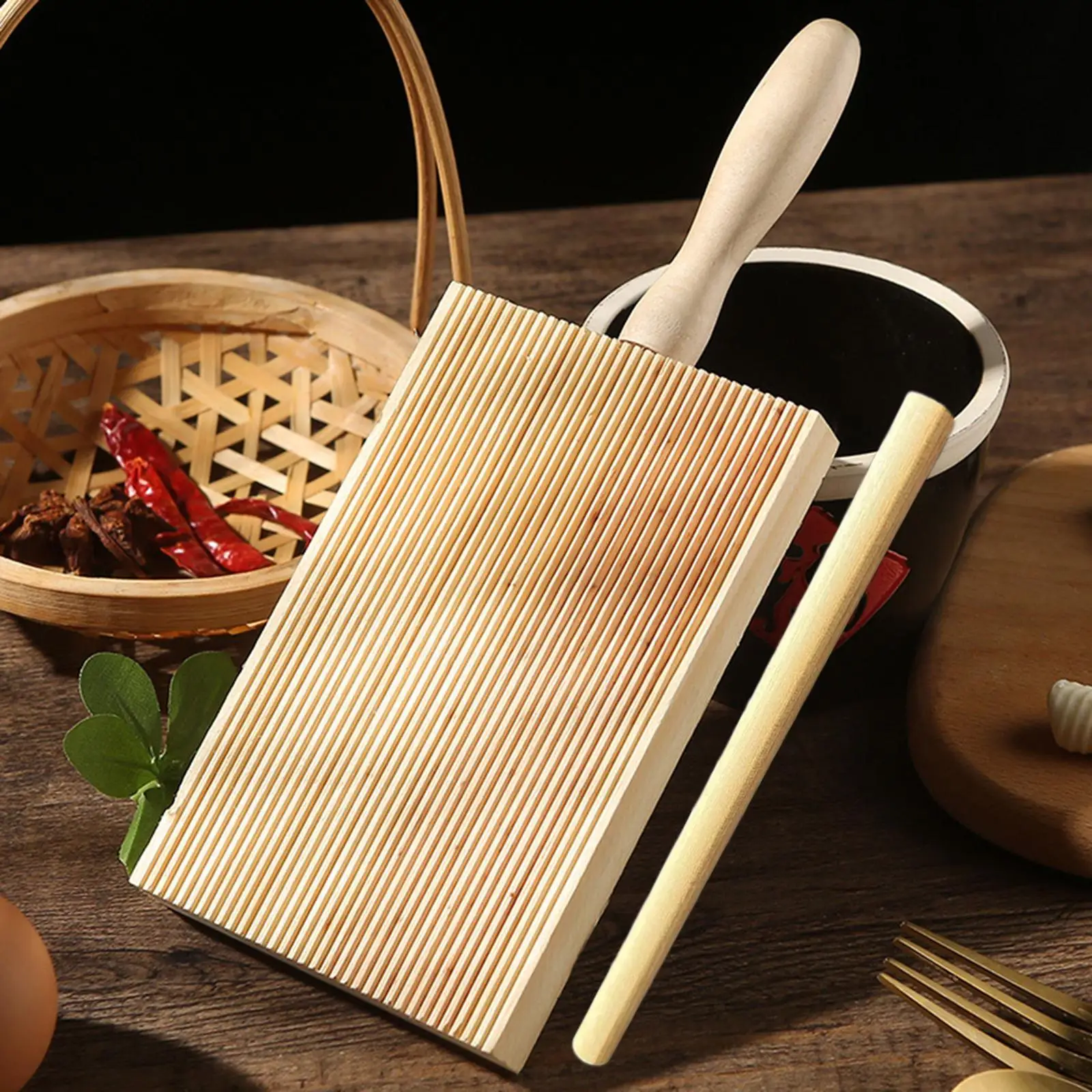 Pasta Gnocchi Making Board with Pasta Roller Italian Pasta Maker Boards Gnocchi Maker Paddle for Kitchen Supplies Handmaking Pasta Gnocchi Making Board with Pasta Roller Italian Pasta Maker Boards Gnocchi Maker Paddle for Kitchen Supplies Handmaking