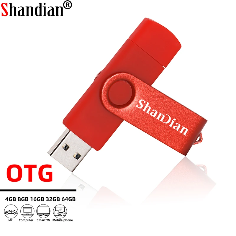 3in1 OTG 2.0 USB Flash Drive for Smartphone 4GB 8GB 16GB 32GB 64GB Memory Stick Pendrive External Storage SHANDIAN usb flash drive flash drive