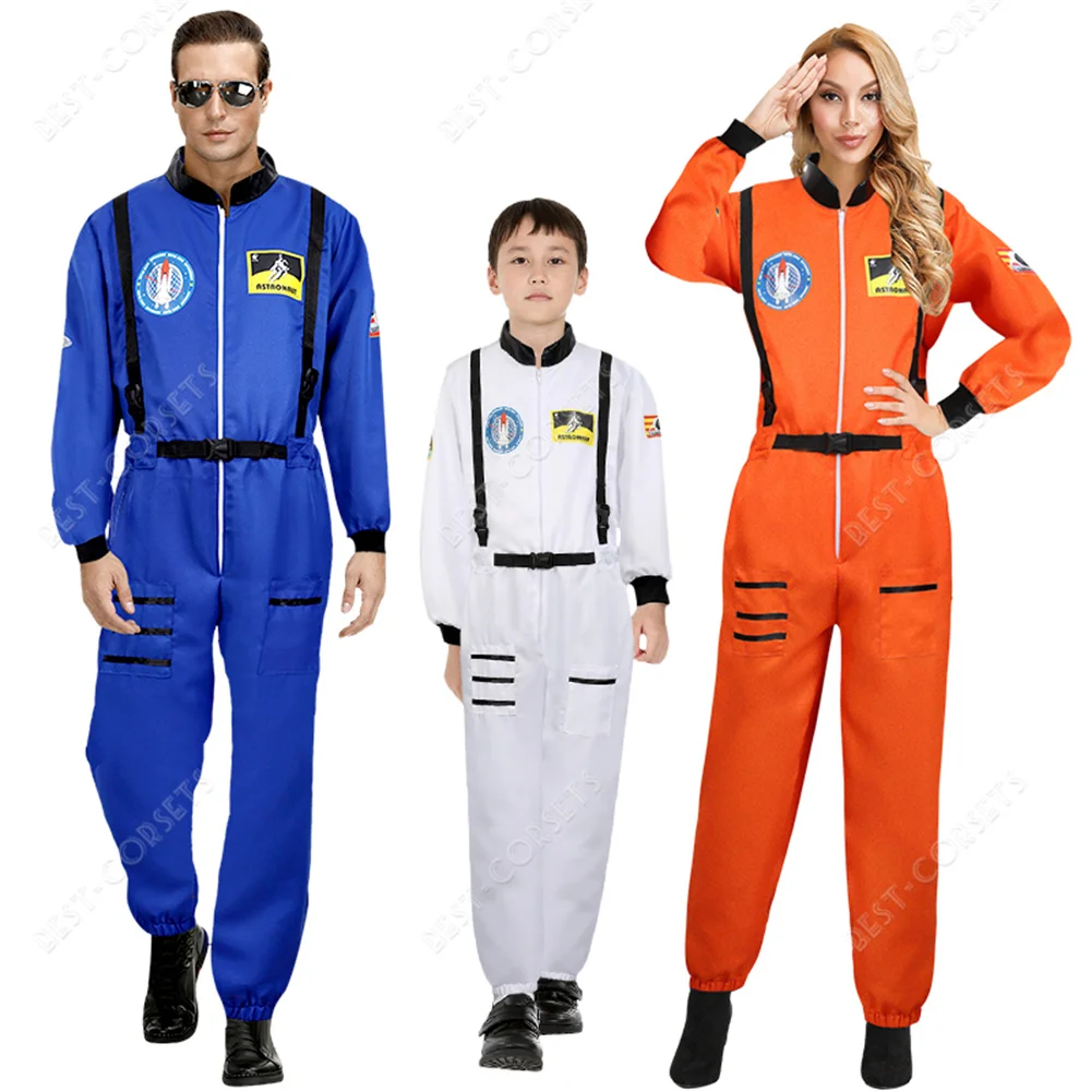 aliexpress.com - Adults Astronaut Costume Cosplay Women Men Space Astronaut Costume for Kids Jumpsuit Zipper Family Spacesuit Costume Carnival