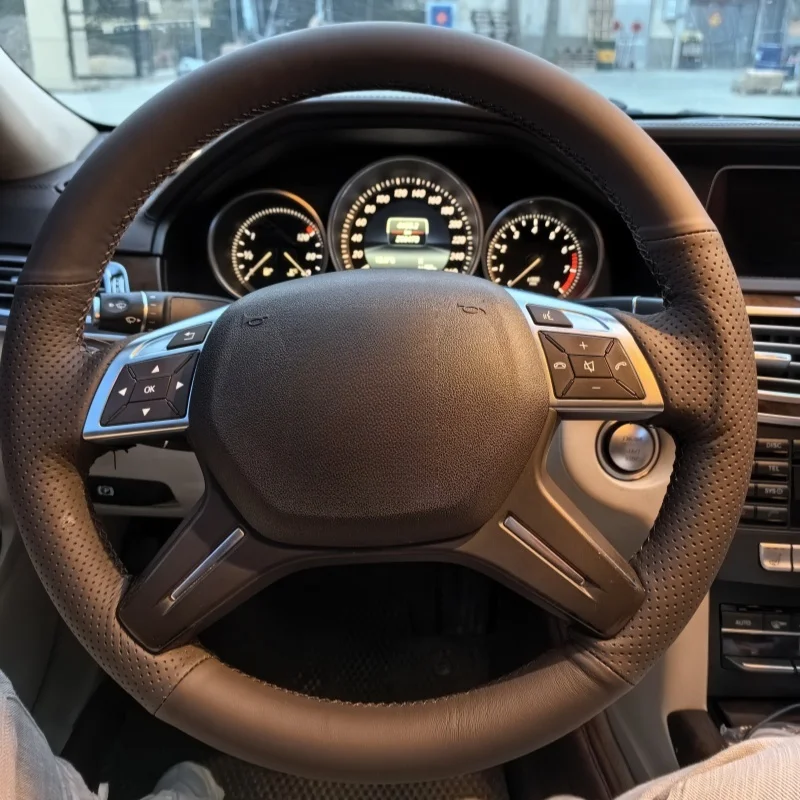 Mikrofaser Leder Auto Lenkrad Abdeckung Für Mercedes Benz C GL M Klasse W204 X166 W166 Griff Abdeckung Innen Auto Zubehör