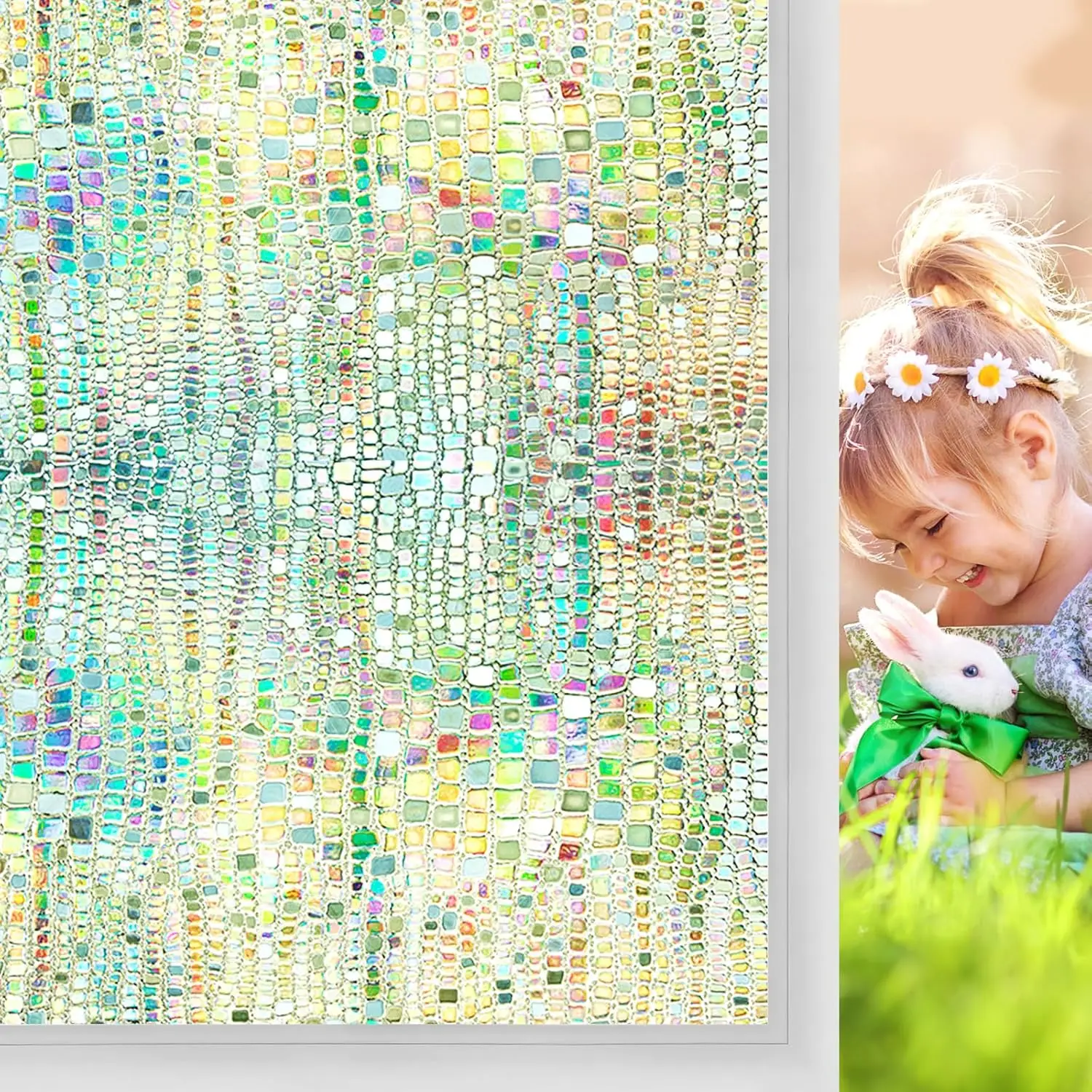 100-200CM 3D Decorative Window Glass Static Privacy Film (non-sticky)