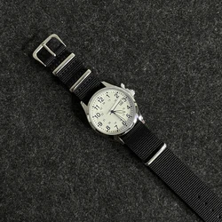 Vintage Style Quartz Watch with Nylon Strap - Waterproof Stainless Steel Wristwatch, Unisex Design (1142 - 6007 - 5set)
