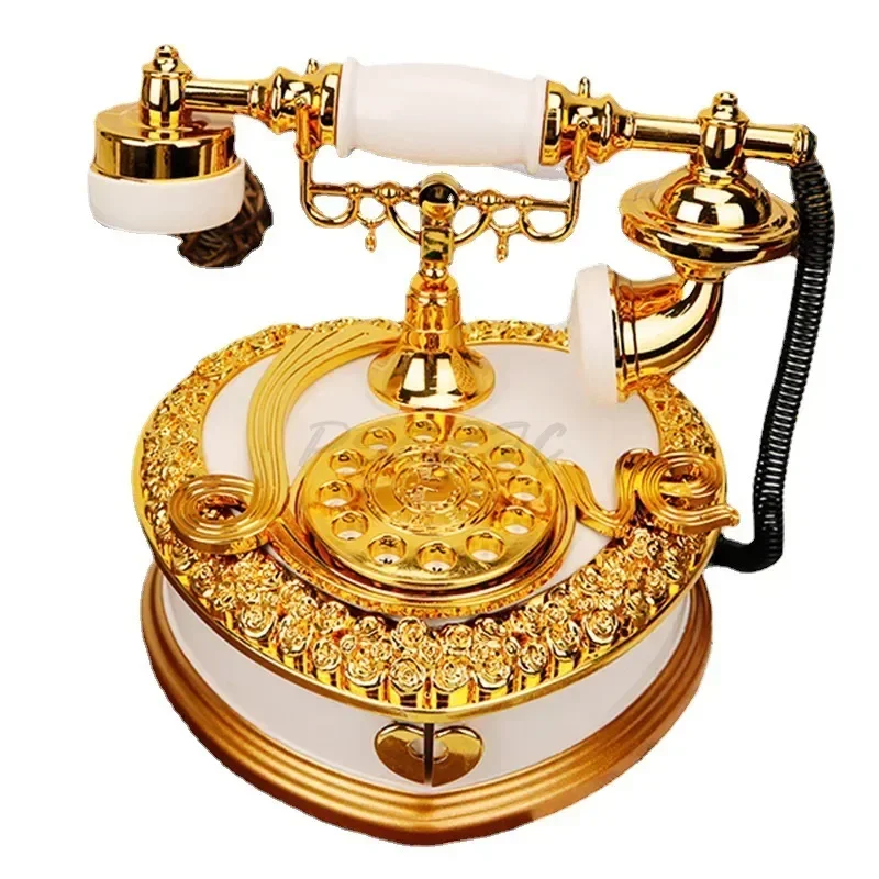 Creative Classical Style Light Luxury Old-fashioned Telephone Design Music Box Birthday Gift Home Living Room Decoration 5