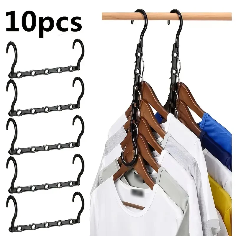 10-Piece Space-Saving Magic Hanger Set - Sturdy Plastic Clothes Organizer