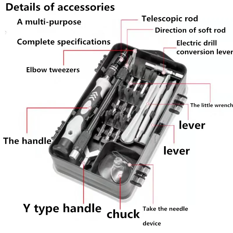 Screwdriver 115 in 1 set clock cell phone notebook disassembly and maintenance tools multifunctional screwdriver disassembly tools