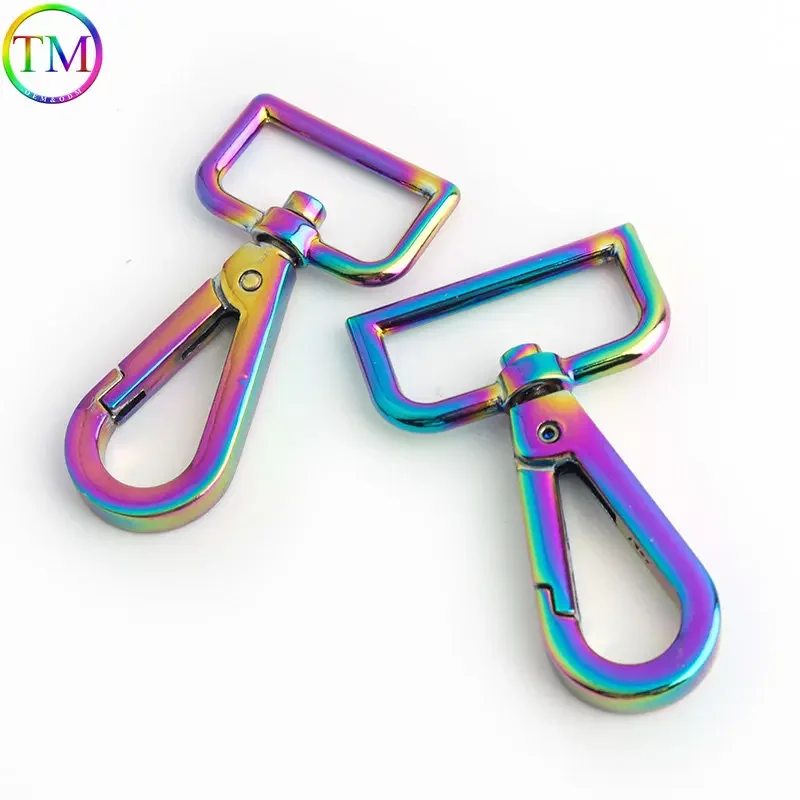 13mm 20mm 25mm 38mm Rainbow Metal Swivel Clips Snap Hook Strap Buckle Spring Gate Lobster Clasps For Handbag Diy Accessories