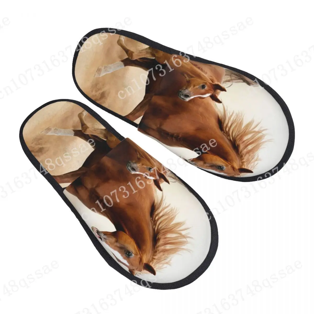 

Fur Slipper For Women Men Fashion Fluffy Winter Warm Slippers Baby Horse And His Mom House Shoes