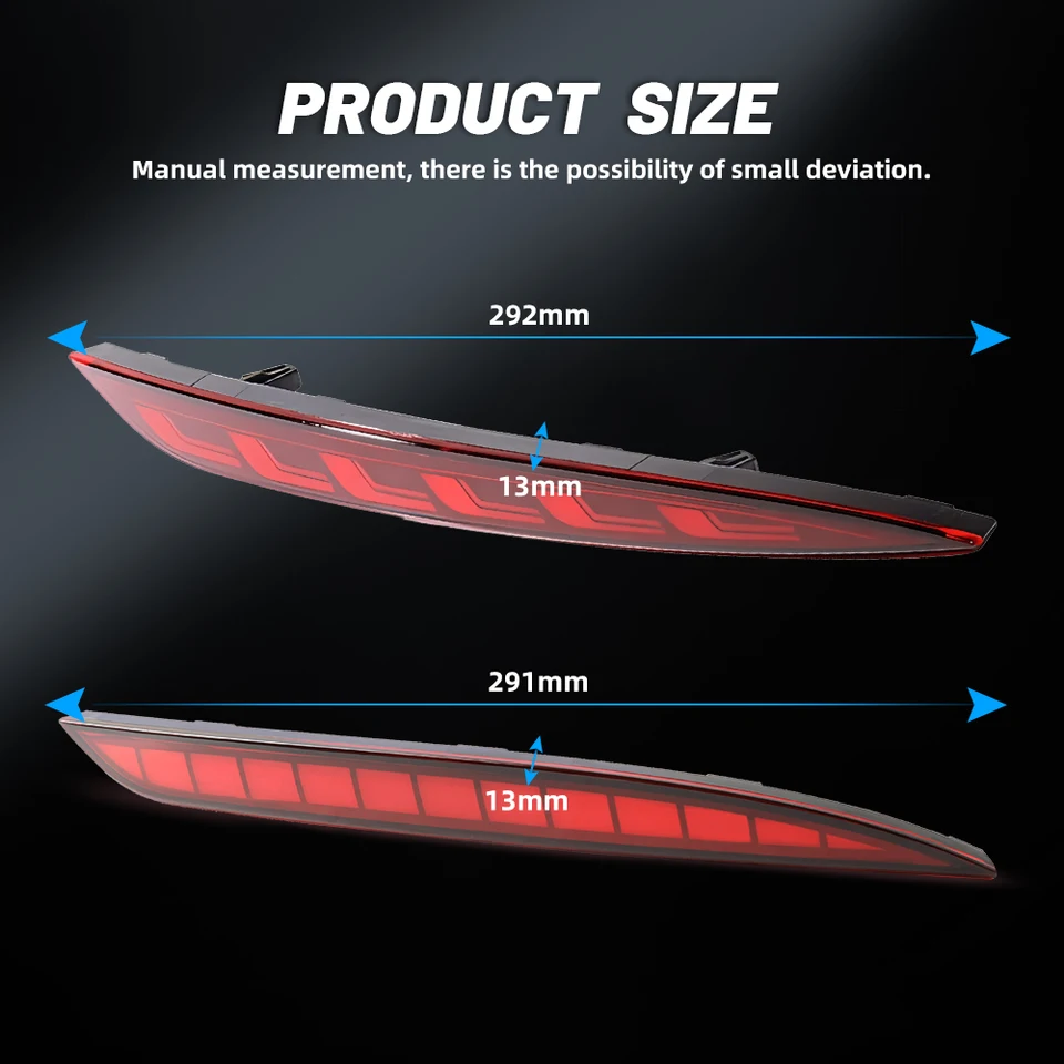 Achterbumper Licht Reflector Voor Tesla Voor Model 3 2016-2023 Voor Model Y 2017-2023 Remlicht Dynamische Richtingaanwijzer Reflector LED bumper Licht 2 Stuk(Red C Plug and Play,3 16-23