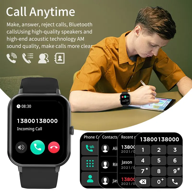 Smartwatch Moderno Para Homens E Mulheres, Relógio Inteligente Com Tela De  Toque Total De 1,83 '' Com Mais De 100 Modos Esportivos, Mais De 100  Mostradores Personalizados, Rastreador De Fitness, Aplicativo Smart