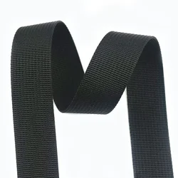Durable Nylon Webbing Strap for Sewing and DIY Accessories, 5 Meters, 20 - 50mm Width (Black)