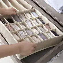 

Underwear and Underwear Storage Box Drawer Type Grid Cloth Art Household Socks Bra Wardrobe Storage and Sorting Box
