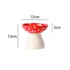 Cute Cartoon Mushroom Ceramic Pet Bowl High Foot Protection for Cervical Spine Feeder  for Puppy Dog Small Cat Pet Accessories 6
