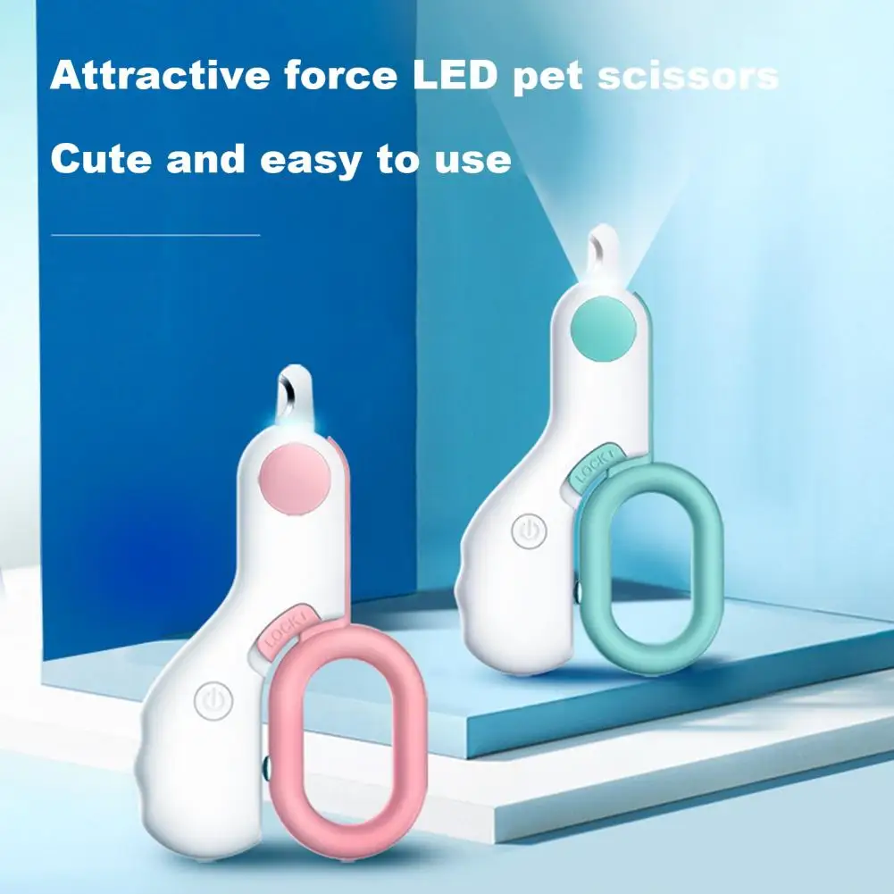 Pet Nail Clippers With Safety Lock Lighted Nail Trimmer For Cats Dogs Rabbits Professional Grooming Tool Scissors With LED Light