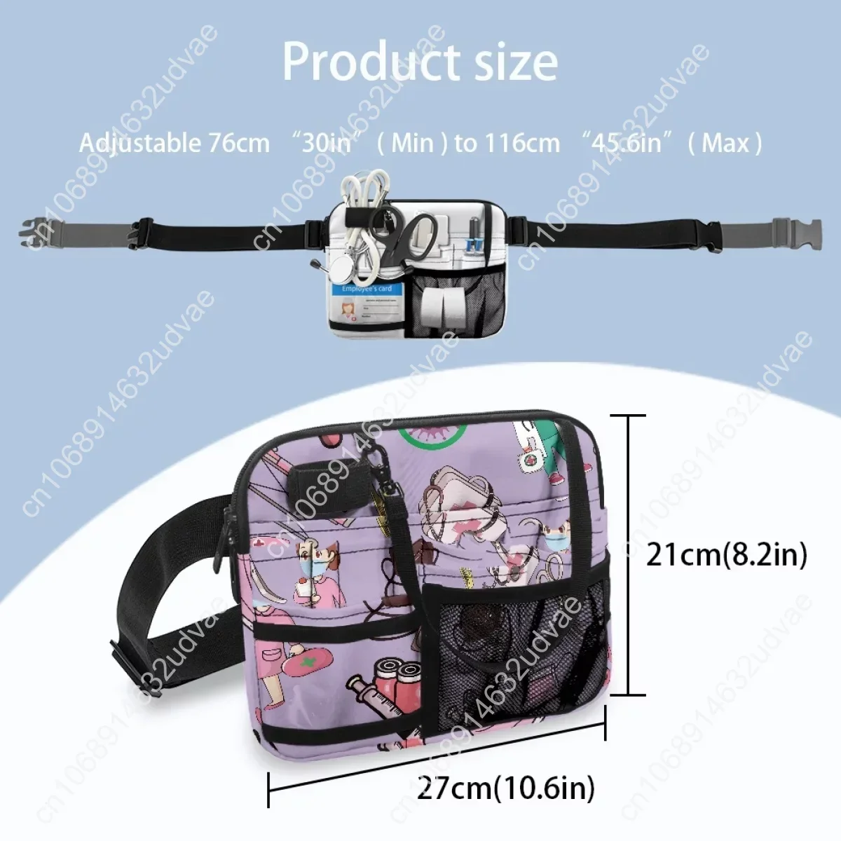 Women's Waist Bag Nurse Gift Adjustable Strap Portable Multi Pockets Medical Style Design Belt Bag Fanny Pack Female Organizer