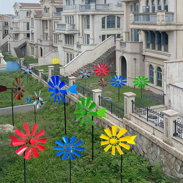 Szél Fonó Dekoratív Gyep Dísz Malom Szélszobor Fém Szélmalom A Udvarához Kültéri Terasz Dekoráció Kert - Image 5