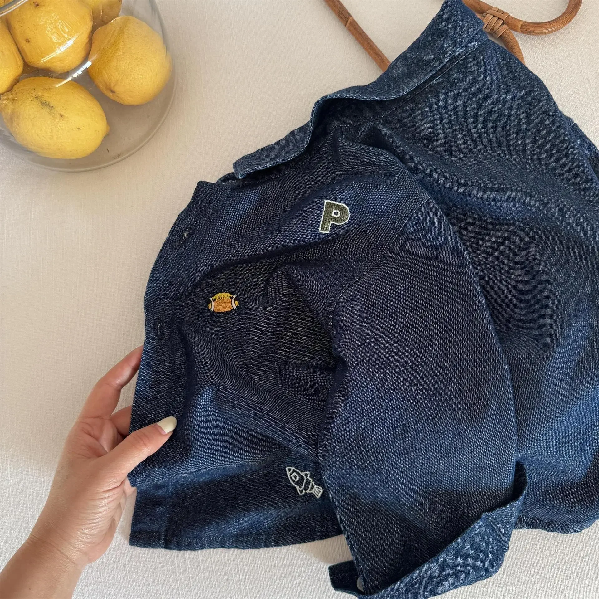 Baby Girls Boys Jean Blouses Kids Blue Shirts Spring Autumn Tops 1 To 6Yrs Children's Korean Style Clothing