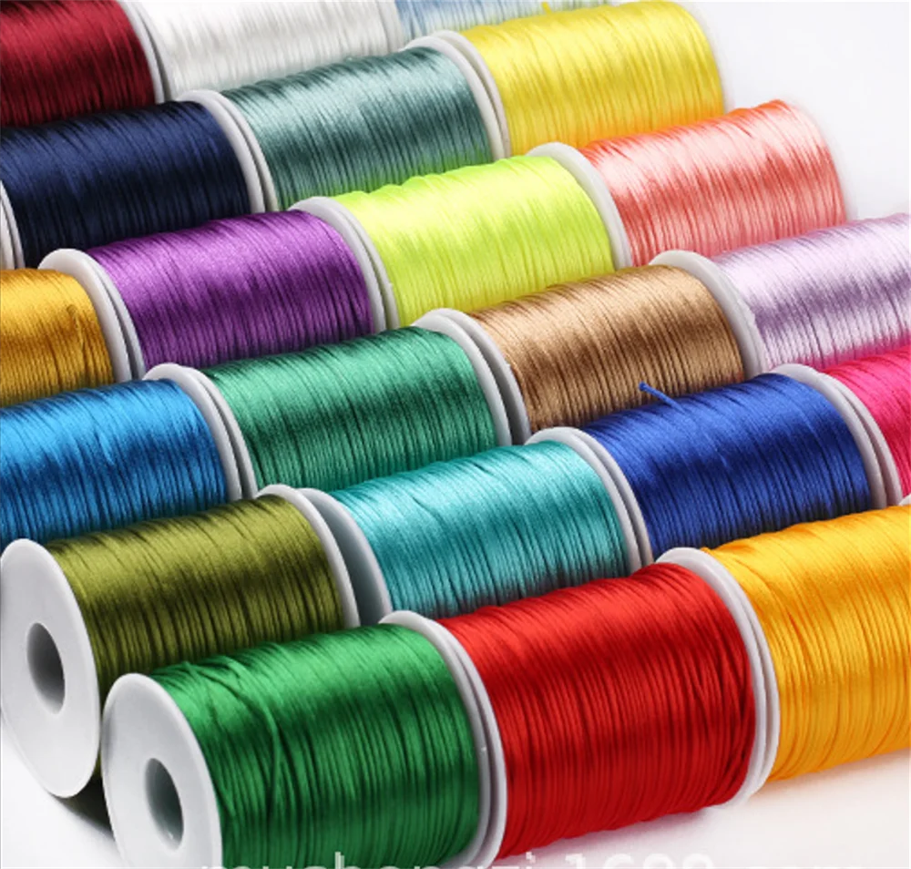 Rope 50meters/roll Satin Rattail Polyester Nylon Cords String Chinese Knot Cord DIY Bracelet Jewelry Making Supplies nylon cord,nylon rope,satin cord,polyester rope