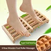 Wooden 6 Row Foot Massager Pain Stress Relief Shiatsu Roller Foot Care Massager Roller Heath Therapy Relax Massage Massager Tool 2