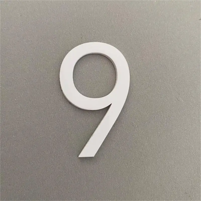 3D Self Adhesive Modern Door Number 0-9 Plaque House Number Door Plate Number Hotel Door Mailbox Address Digits Sticker Sign