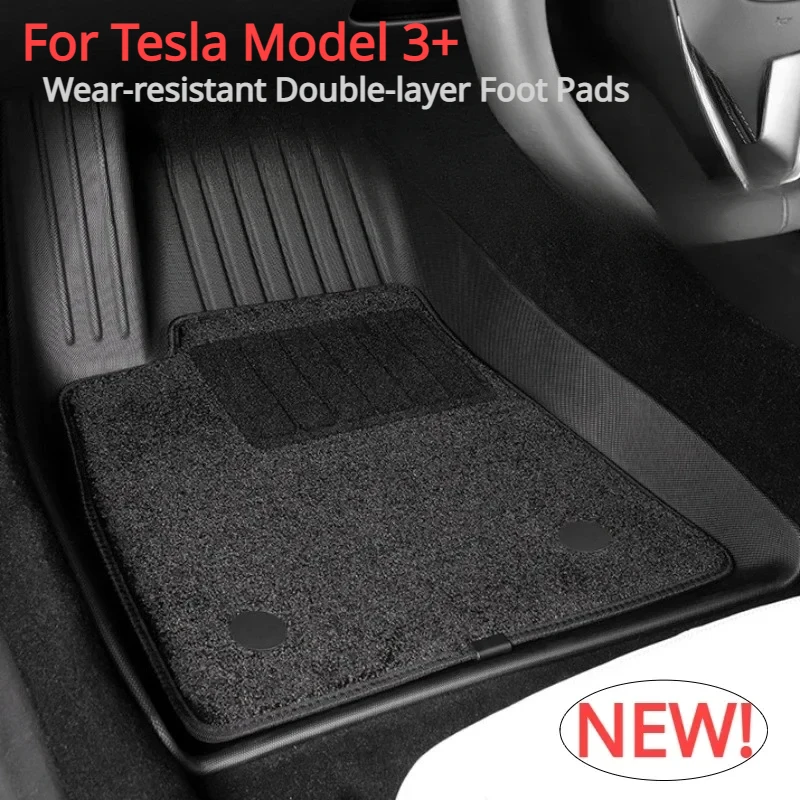 

Floor Mats For 2024 New Tesla Model 3 Highland TPE Waterproof Wear-resistant Double-layer Foot Pads Car Modeling Accessories