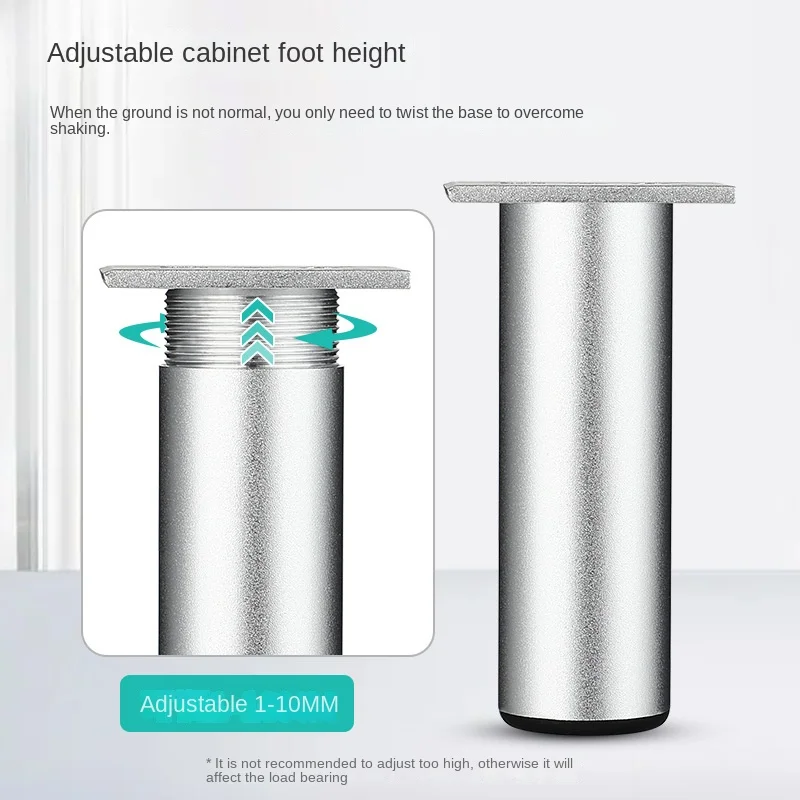 Furniture Feet Aluminum Alloy Cabinet Feet Table Feet Cabinet Bathroom End Table Sofa TV Support Legs Adjustable Bed