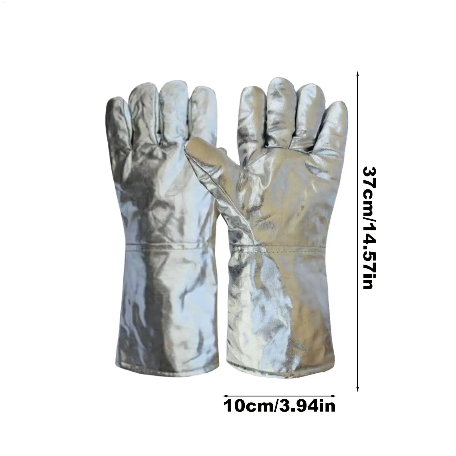 Welding Gloves for Men Aluminum Foil High Temperature Welding Gloves Safety Work Mittens for Kitchen Metallurgy Steel Smelting