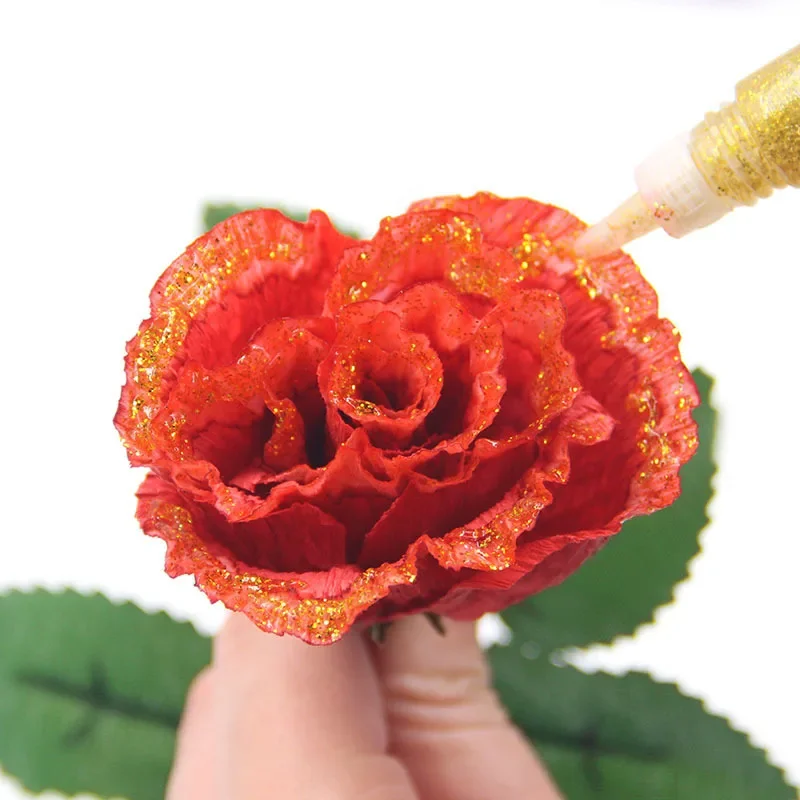 DIY Color Drawing Glitter Powder Drawing Adhesive 6/12pc Rglitter Decoration Paper Flower Crafts Painting Art Liquid Glue Pen glitter powder glue