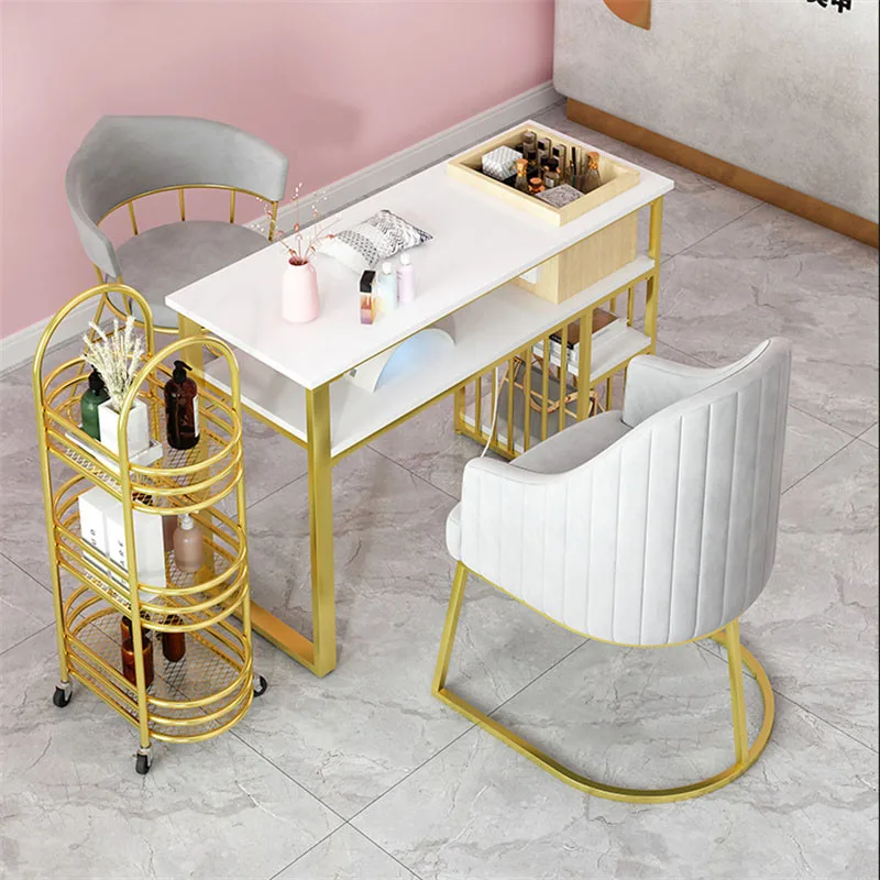 Modern Minimalist Marble Manicure Table and Chair Set Salon Furniture Nordic Nail Table Professional Manicure desk with Drawer Z