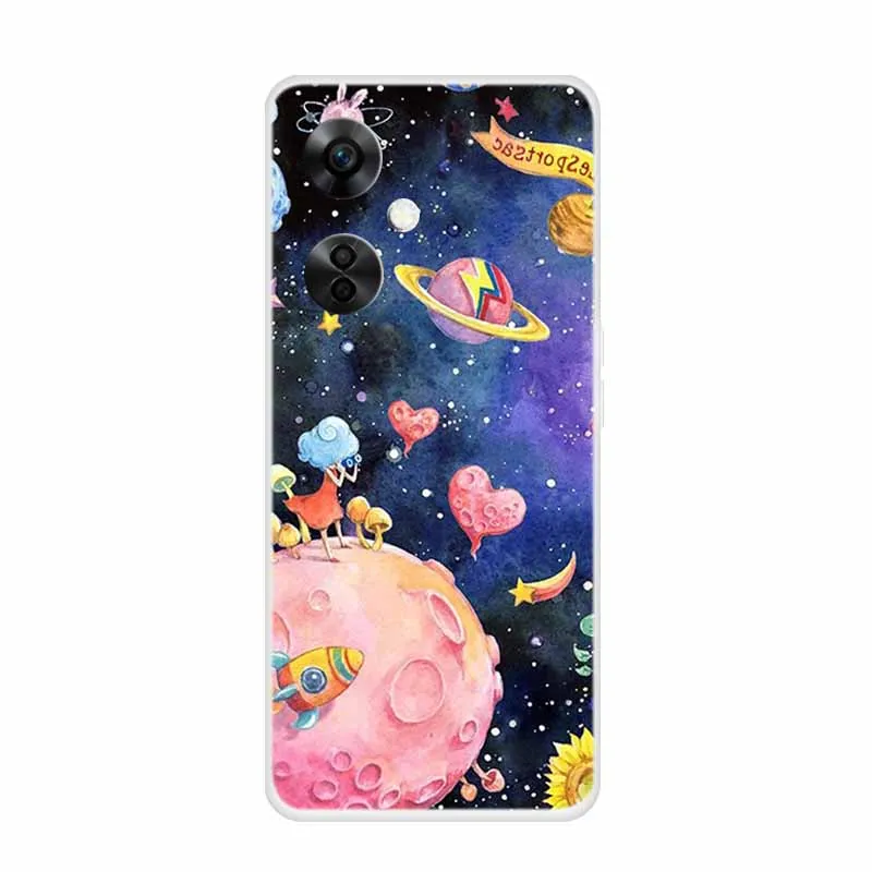 Clear Wolf Design Soft TPU Silicone Phone Cover - Transparent Etui for OnePlus Nord CE 3 Lite