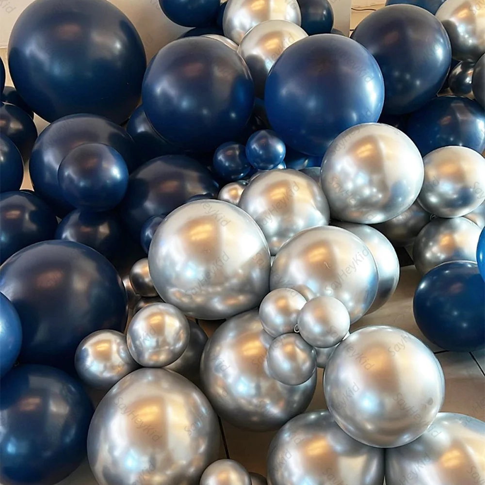 107 Stück marineblaue Luftballons, Girlanden-Set, senfgelbe Luftballons für Hochzeit, Geburtstag, Abschlussfeier, Hintergrunddekorationen – Detail 10