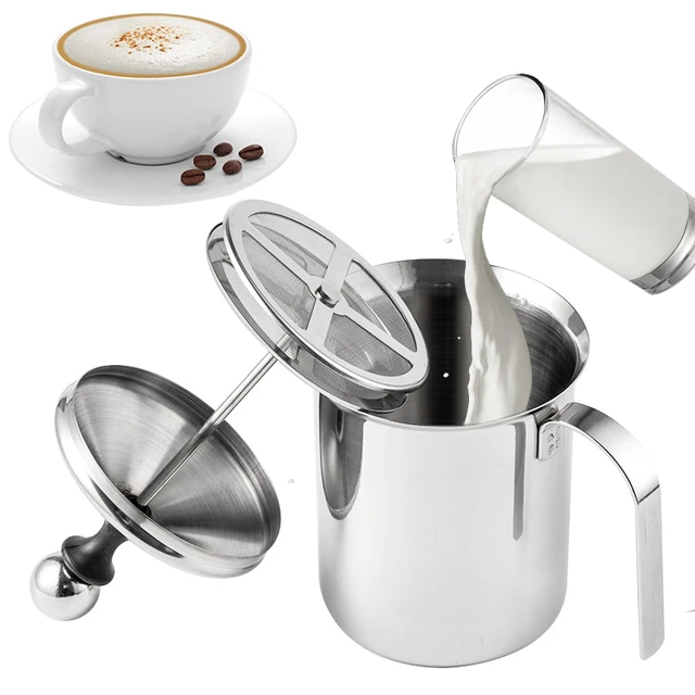 Montalatte manuale lattiera in acciaio inox Cappuccino latte Creamer schiuma  di latte Mesh Coffee Foamer Creamer Kitchen Applicance - AliExpress