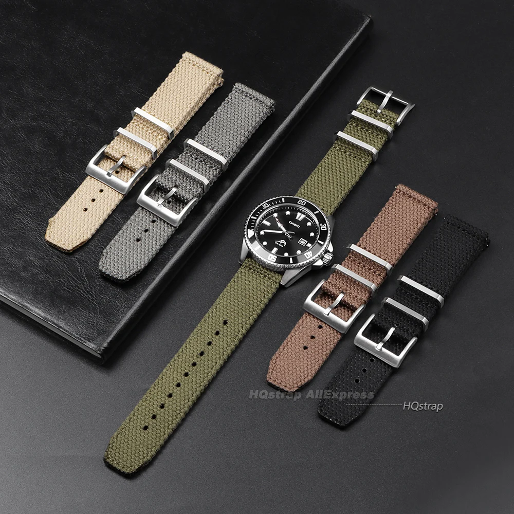 Universal Quick Release Black Nylon Canvas Cotton Strap - Soft Sport Wristband