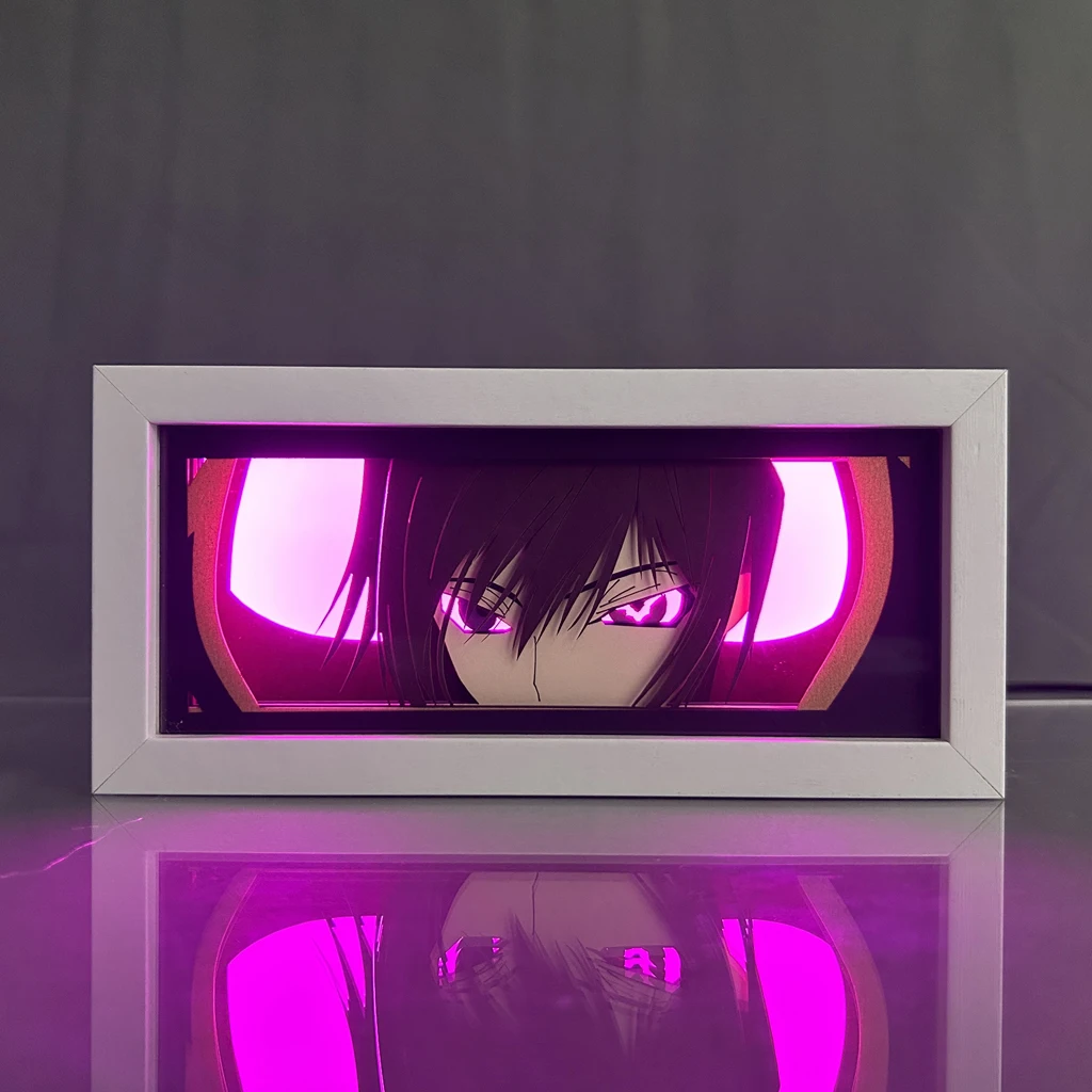 Code Geass Paper Cut Light Box Lelouch Lamperouge Table Lamp for Bedroom Decor Desk Anime Shadow Box Kid Birthday Gift
