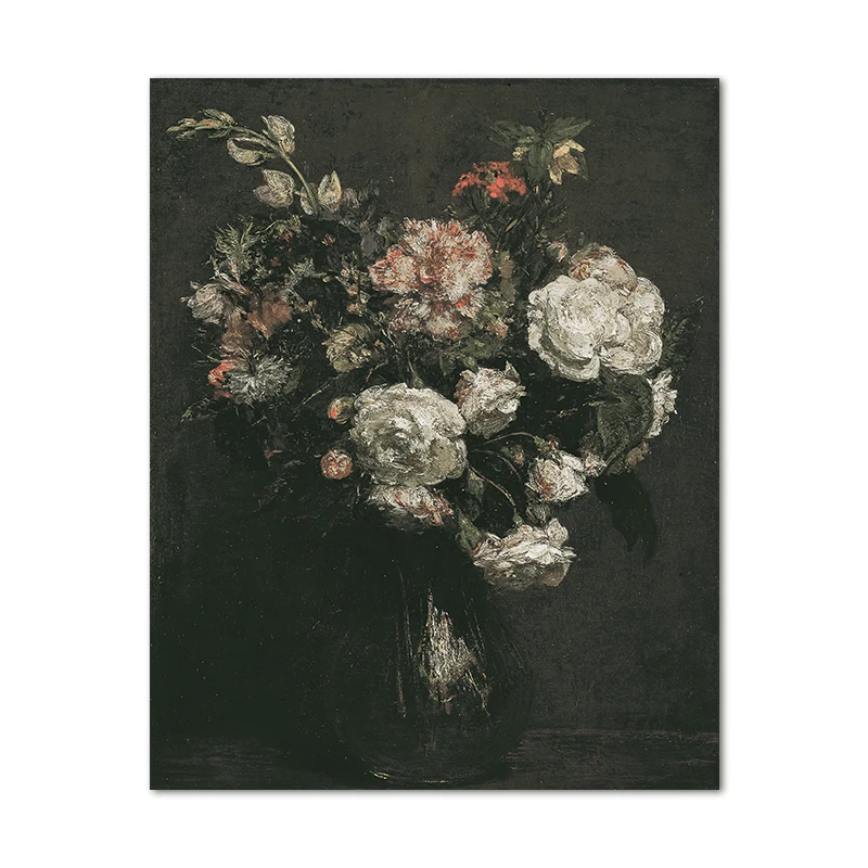 Poster Su Tela Vintage Uoyien 60x90 Cm - Ragni E Ragnatele Floreali, Arte Gotica Dark Academia Per Soggiorno - 2