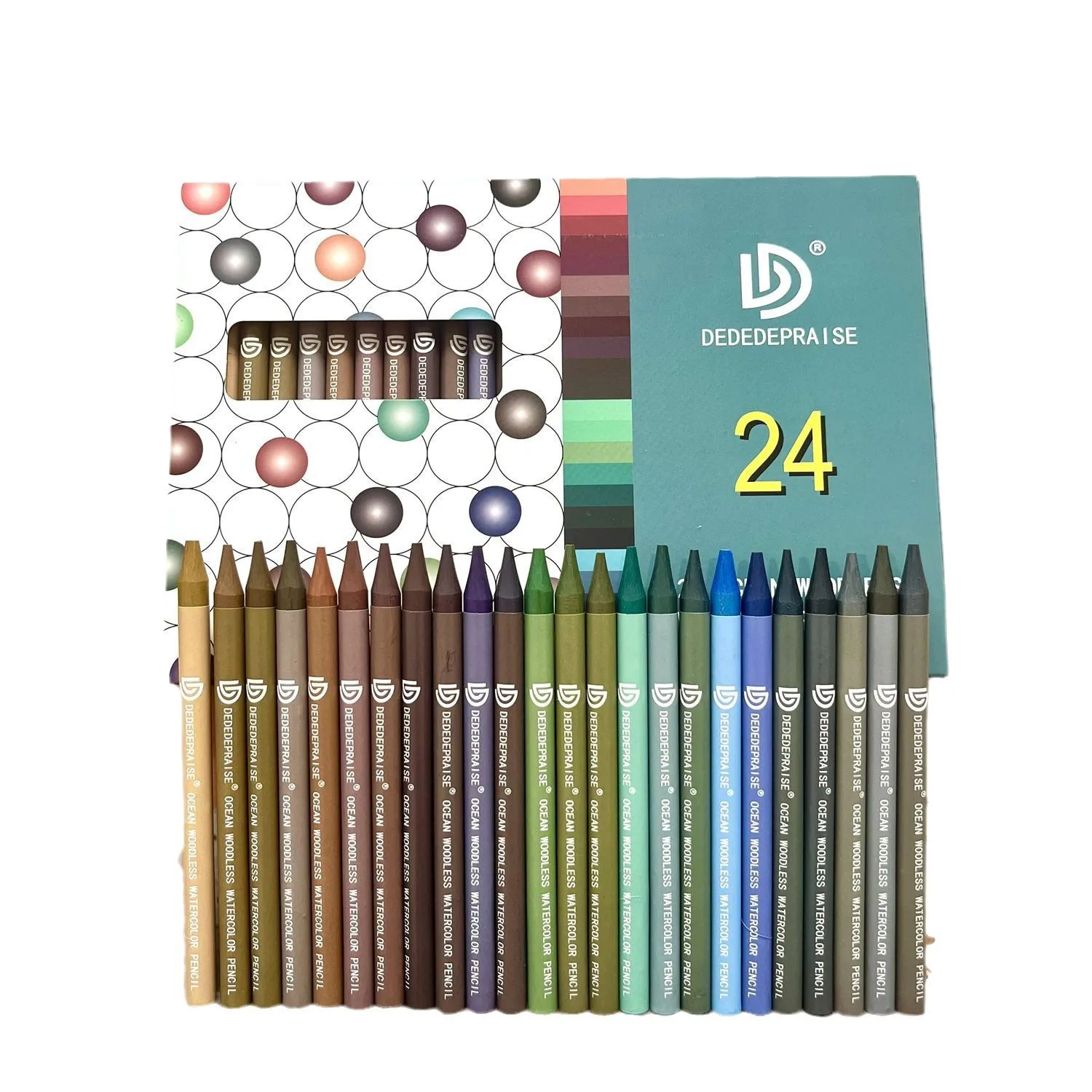 24 Color Watercolor Stick Woodless Watercolor Stick Morandi Color Water Soluble Colored Pencil Retro painting Graffiti