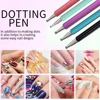 5pcs/Set Dual-Ended Nail Art Dotting Pen Rhinestones Handle 3D UV Gel Liner Flower Pattern Drawing Painting Brush Manicure Tools 2
