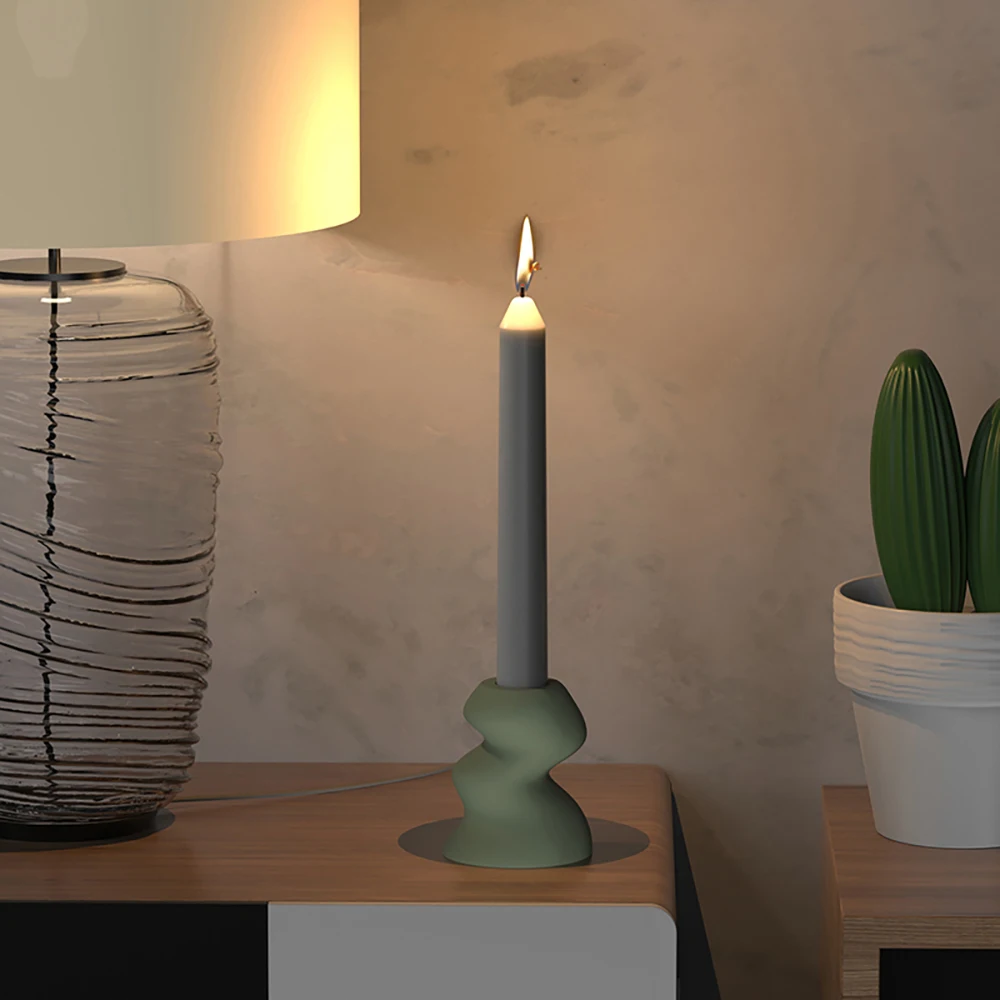 Nordische Art Zement Aroma therapie Kerzenhalter Silikon form DIY Gips Beton lange Streifen Kerzenhalter Form – Detail 1