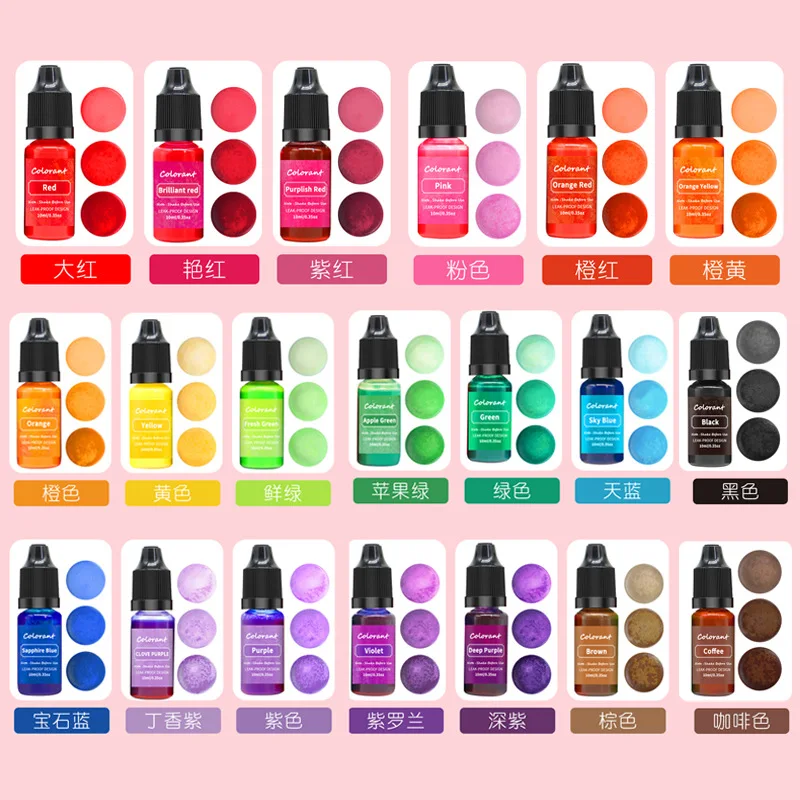Candle Dyes Pigment 20colors 10ml/bottle High-concentration Handmade Candle Soap Color Essence DIY Soy Wax Aromatherapy