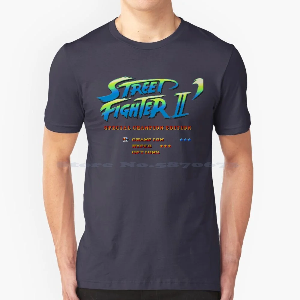 Ii Special Champion Edition ( 1993 )-Opzione Schermo T Shirt 100% Cotone Tee Ryu Vega Blanka Chun Li Dhalsim E Guile Balrog Sagat