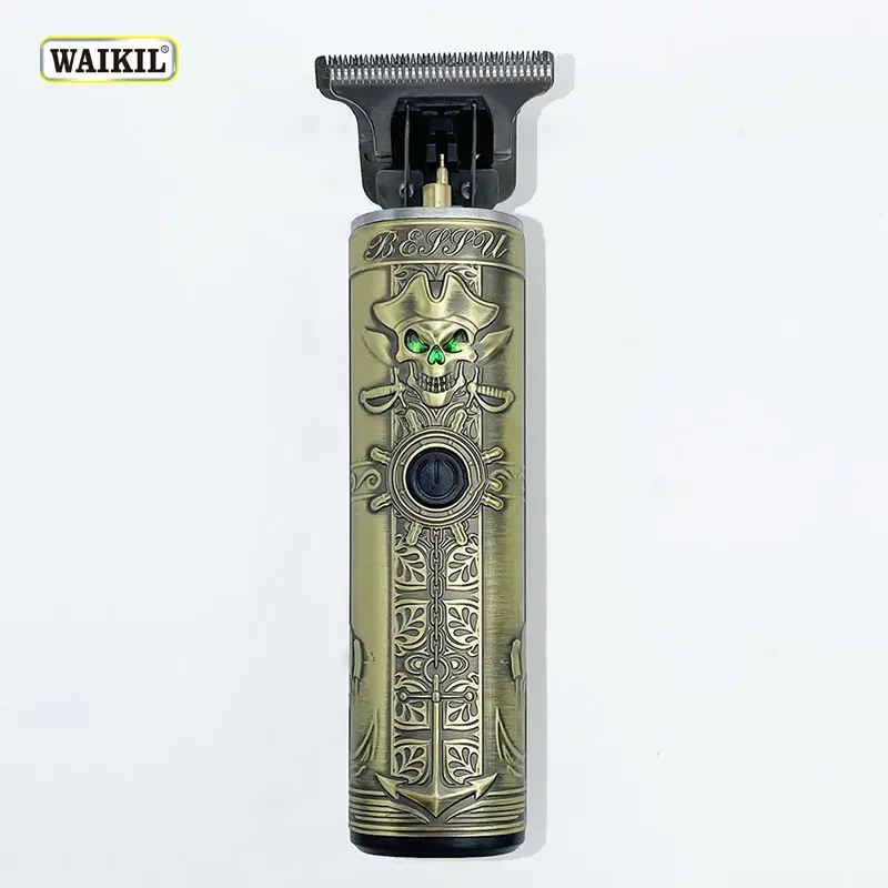 WAIKIL professional retro men's electric hair clipper multifunctional oil head USB charging sculpting scissors Hair trimmer 4