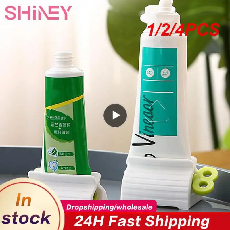 

1/2/4PCS Multifunctional Toothpaste Tube Squeezer Press Manual Squeezed Toothpaste Clip-on Facial Cleanser Squeezer Bathroom