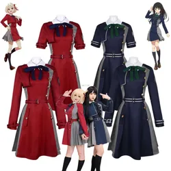 Anime Lycoris Recoil Cosplay Costume Nishikigi Chisato Inoue Takina Cosplay Dress Uniform Wig Suit Halloween Costumes for Women