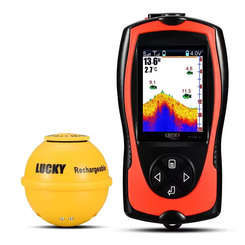 Détecteur de poissons sans fil FF1108-1CWLA - Sonar portable rechargeable avec portée 45M pour pêche