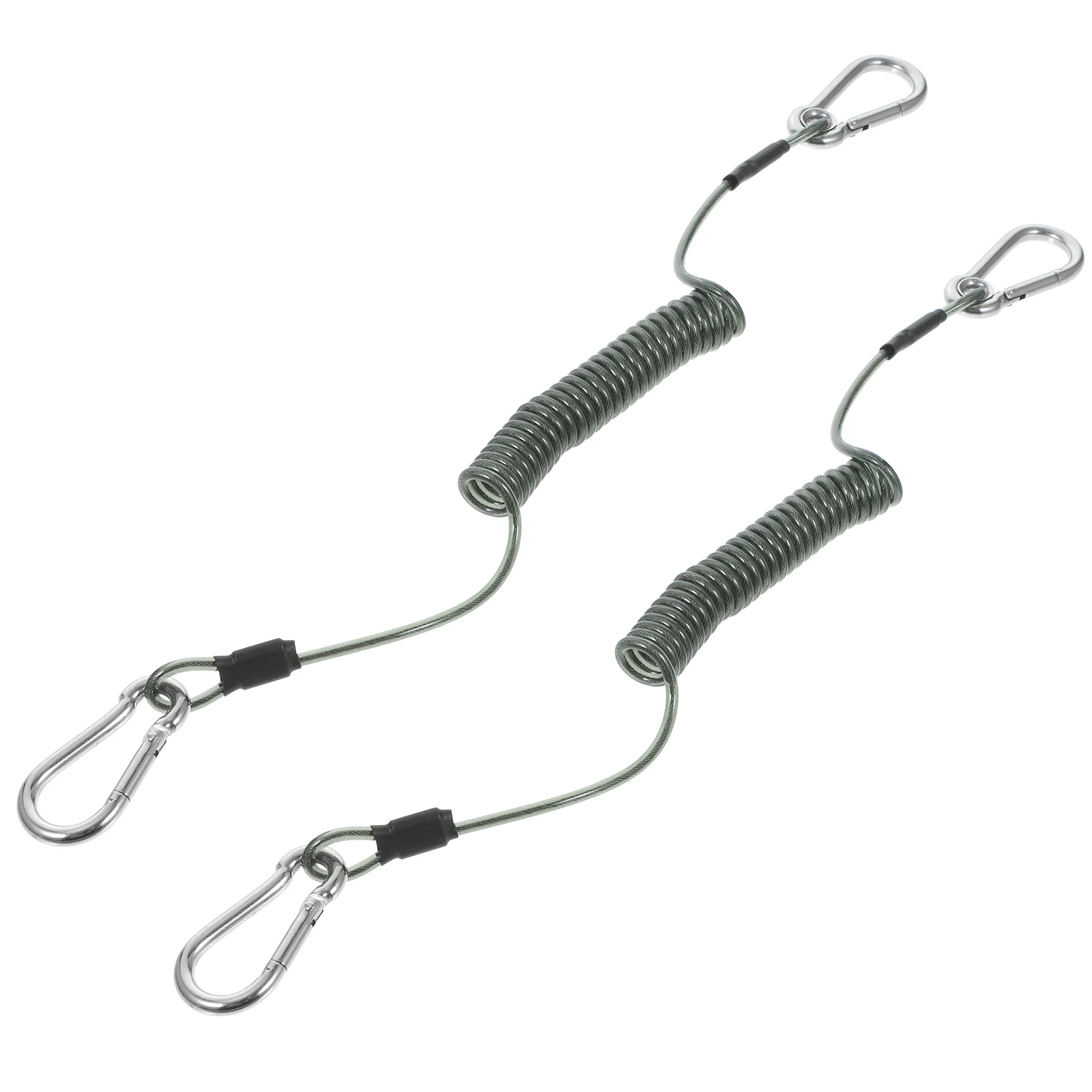

Retractable Fishing Coiled Lanyard Stainless Steel Boating Tether Carabiner Fishing Tool Safety Rope Rod Leash Extension Cord