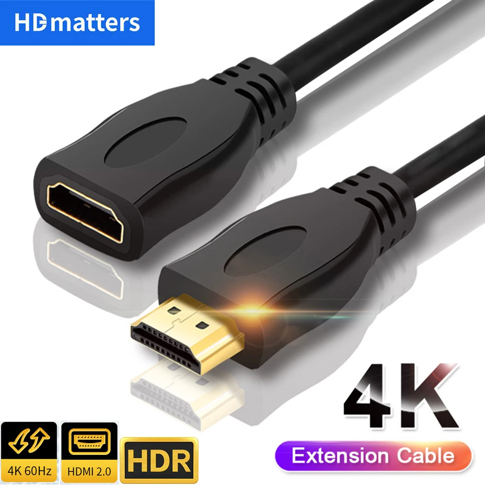 HDMI Cable 4K 60Hz HDR HDMI 2.0 Male to Female Extension cord for PS5 Xbox HDTV PC Monitor
