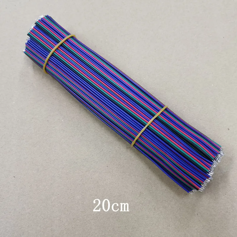 100 개/몫 4p Abreast 라인 22AWG 100mm 150MM 200mm 길이 LED 라인 연결 주석 도금 와이어 4Pin 전자 와이어 용접