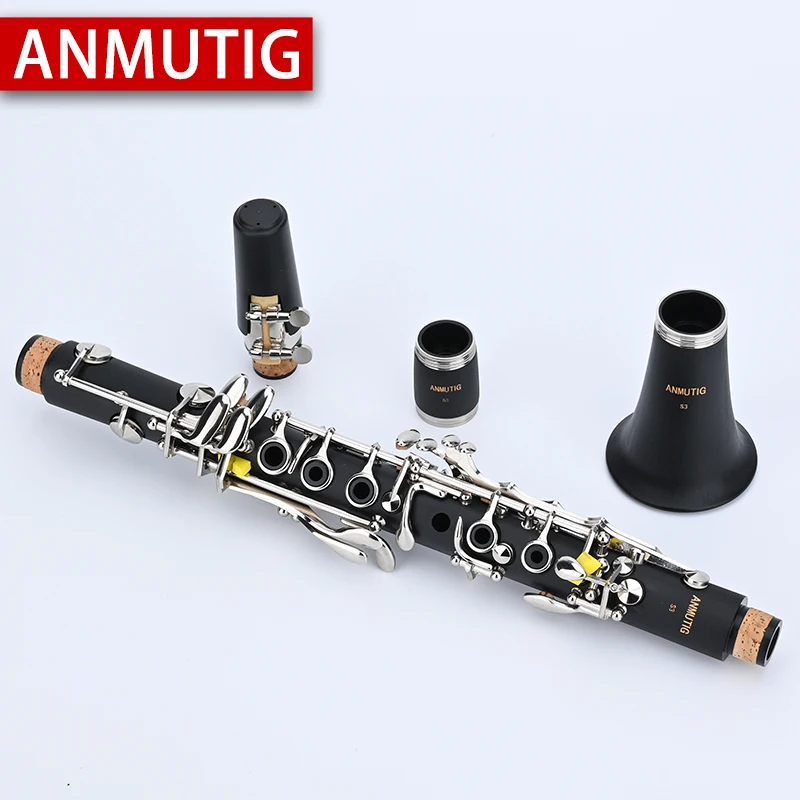Eb Clarinet ABS Pipe Body Nickel Silver Key Soprano Instruments ANMUTIG S3