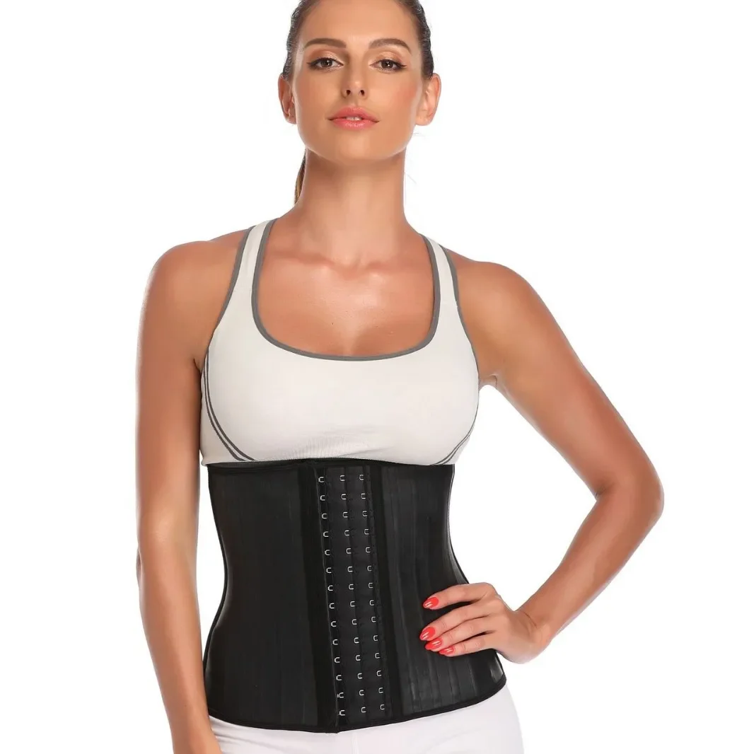 Smooth Latex Shapewear Corset Belt Steel Bone Rubber Abdomen Slimming Beauty Body Shaping Waist Trainer Underwear for Men And Wo