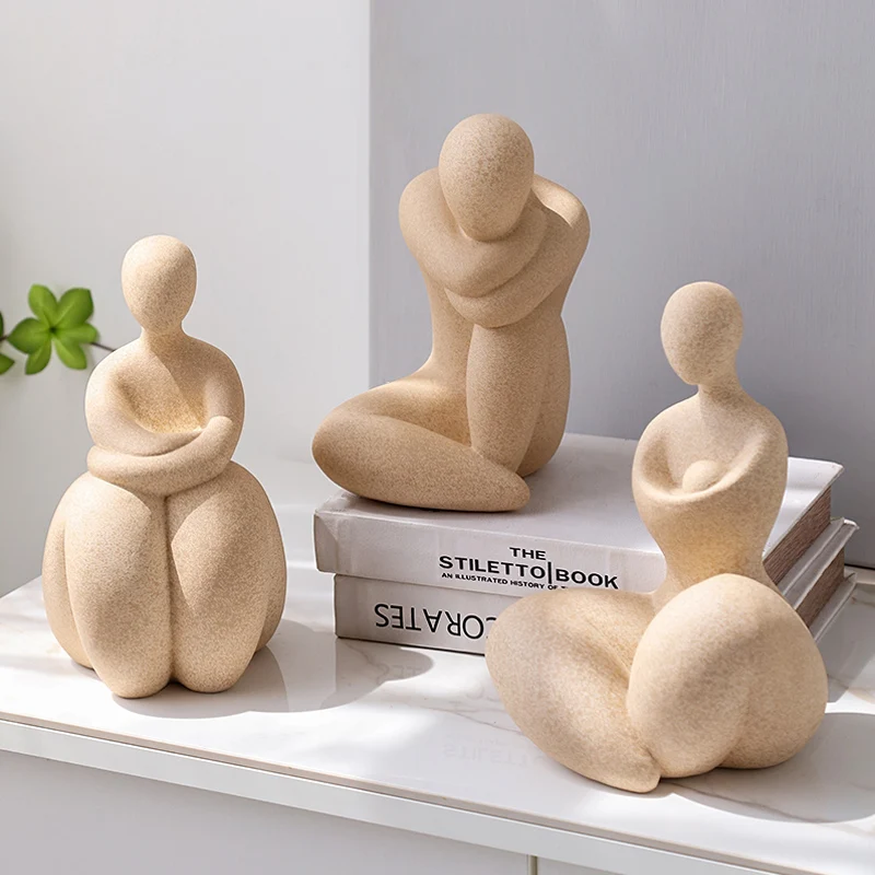 

Nordic Style Abstract Thinker Figure Sculpture Modern Art Decor Resin Craft Living Room Home Decoration Accessories office decor