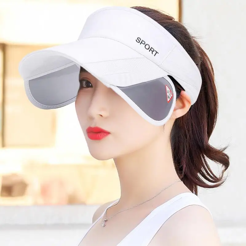 Sun Visor Hat Summer Ladies Cycling Sunshade Outdoor Protective Hats Woman Tennis Hat Golf Running Fishing Hiking Jogging